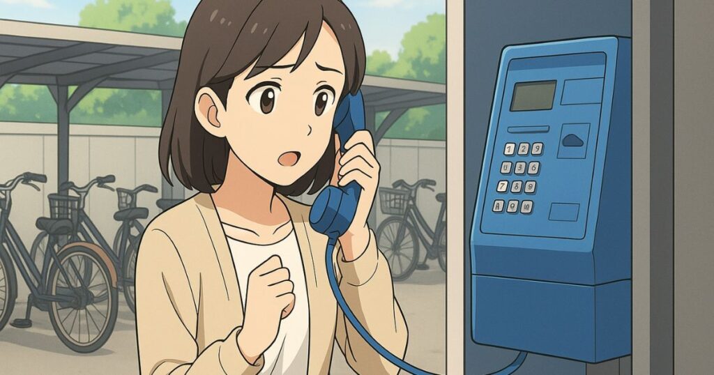 駐輪場で鍵かけ忘れ。電話での確認先
