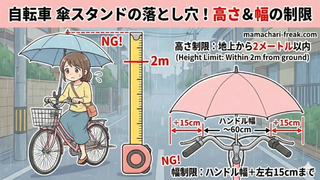 傘スタンドの高さ制限は地上から2メートル以内