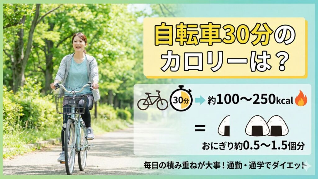 自転車に30分乗った時の消費カロリー目安