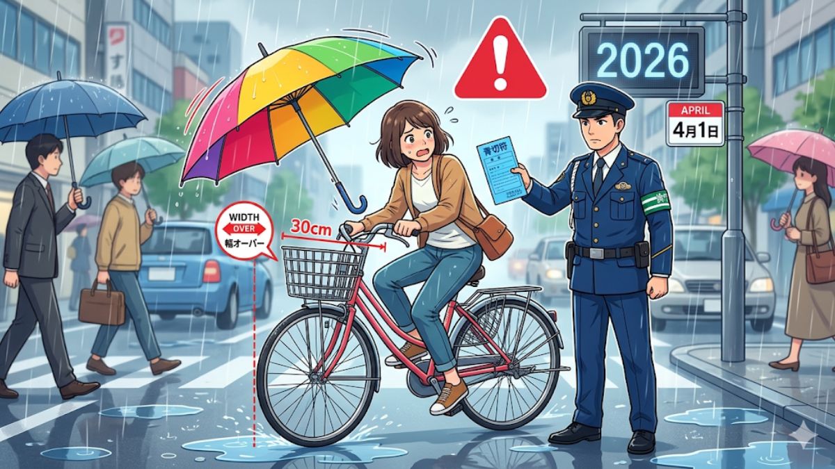 自転車の傘スタンドは違法？2026年改正と青切符のリスクを調査