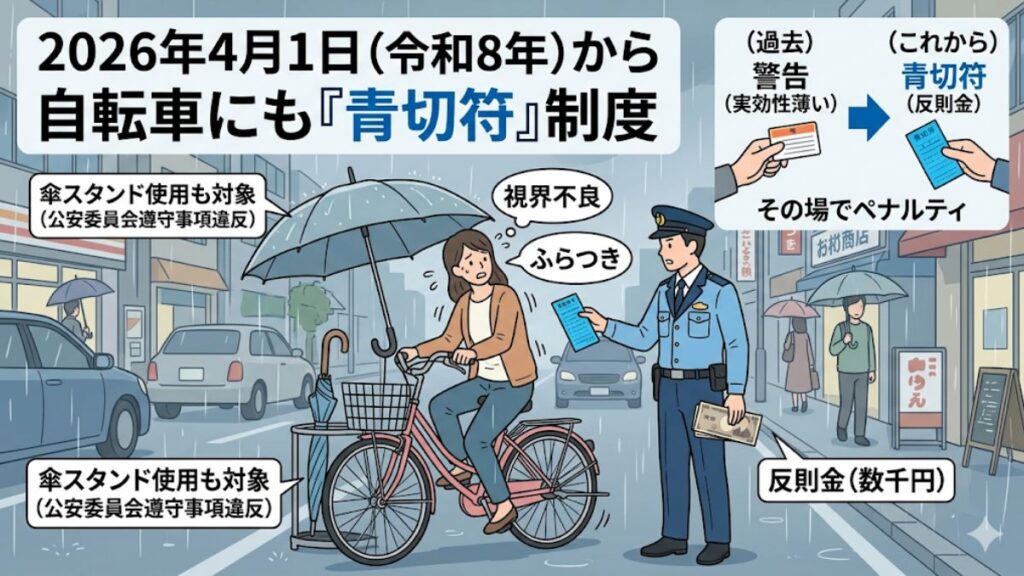 2026年4月から導入される青切符での反則金支払いリスク