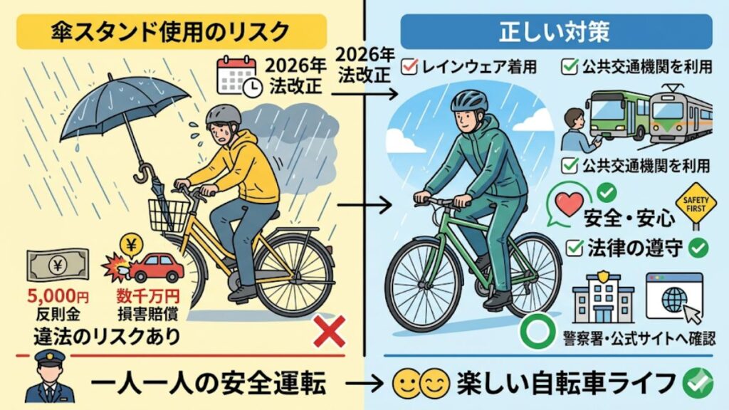 自転車の傘スタンド利用が違法になる前に正しい対策を