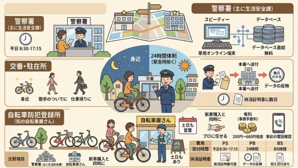 自転車防犯登録の解除は交番でOK？持ち物やカード紛失時の対処法