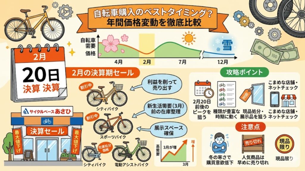 自転車が安い時期はいつ？セールや型落ちを狙うお得な買い方ガイド