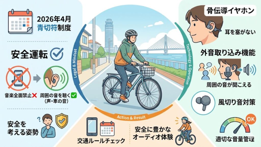 自転車でのイヤホンや外音取り込みを安全に楽しむまとめ