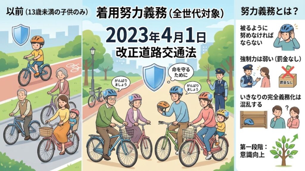 自転車のノーヘルで罰金は科される？改正法の真実