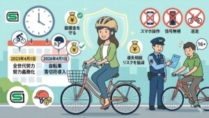 自転車のヘルメット義務化の罰則はいつから？2026年青切符制度を解説