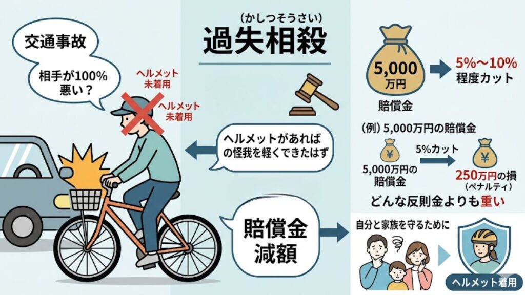 交通事故時の過失相殺による賠償金の減額リスク