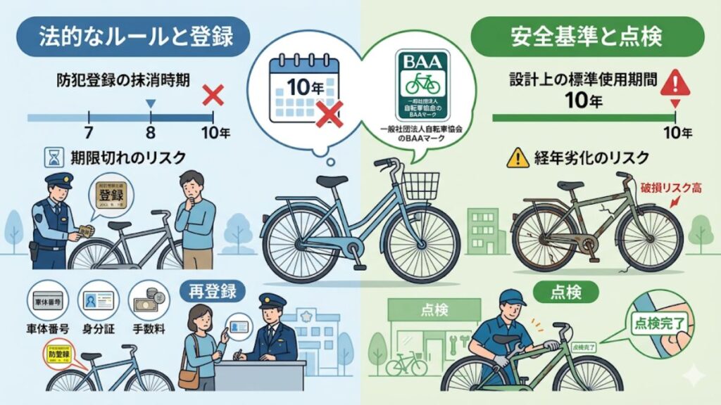 防犯登録の有効期限やBAAマークの安全基準を確認