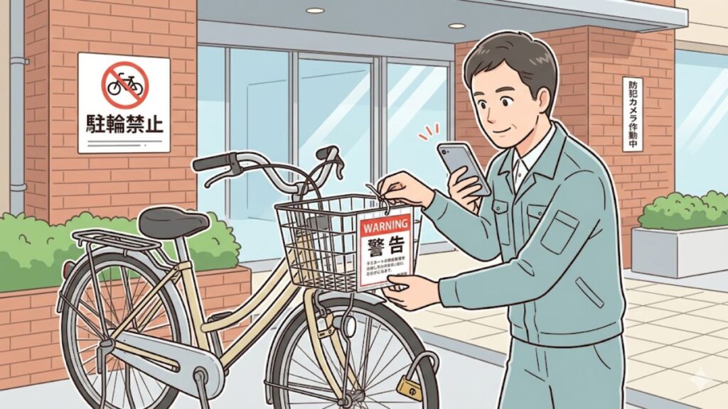 自転車の無断駐輪に張り紙は有効？法的な注意点と正しい処分手順