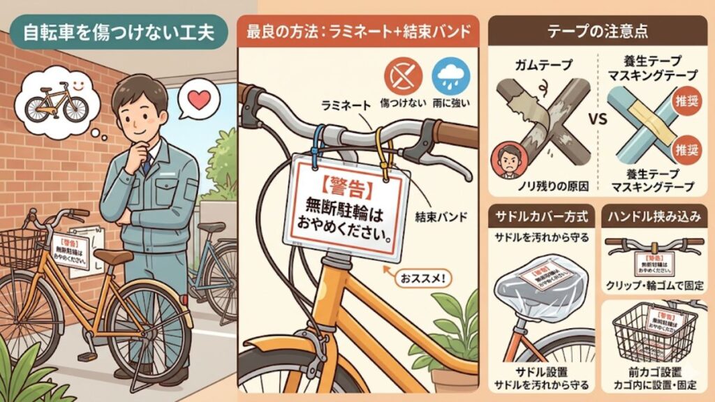 マンション内でのトラブルを防ぐ警告札の貼付方法