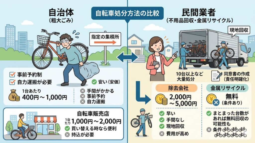 自治体の条例と民間業者による回収費用の相場比較