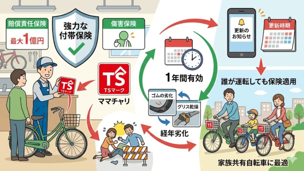 1年ごとのTSマーク更新で安全と保険を確保