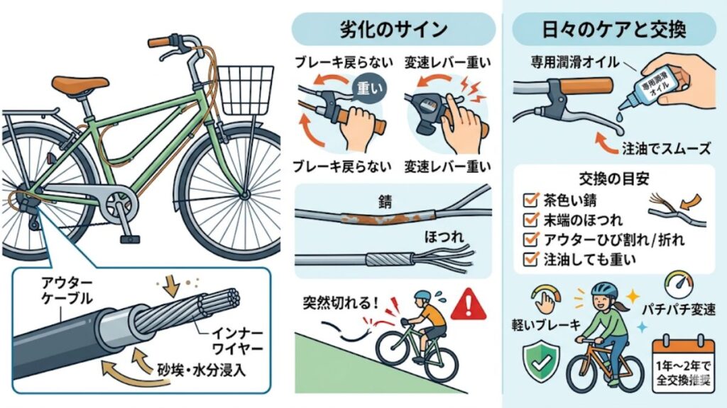 事故を未然に防ぐワイヤーの伸びや錆のチェック