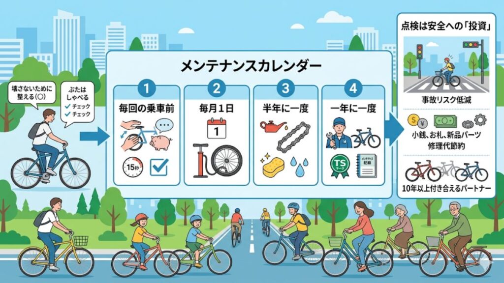 最適な自転車の点検頻度を守り長く安全に楽しむ