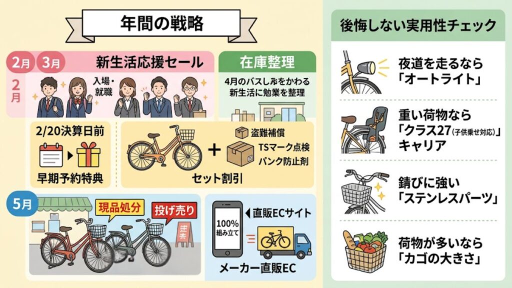 通学用ママチャリを安く買える店舗のセール活用術