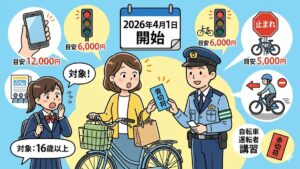 2026年開始！自転車の青切符113種類の違反内容と反則金まとめ