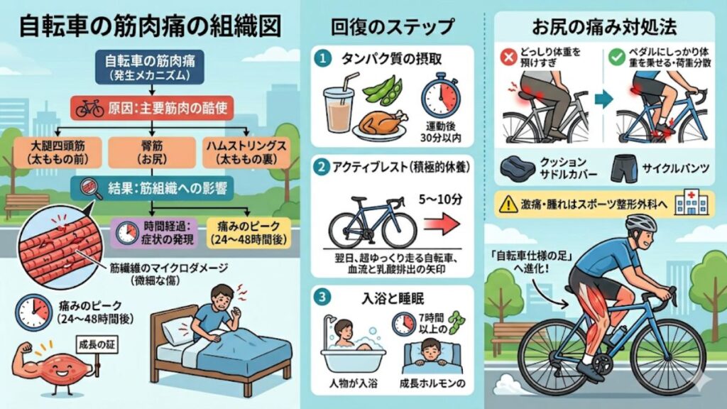慣れない走行で生じる筋肉痛のメカニズムと回復法