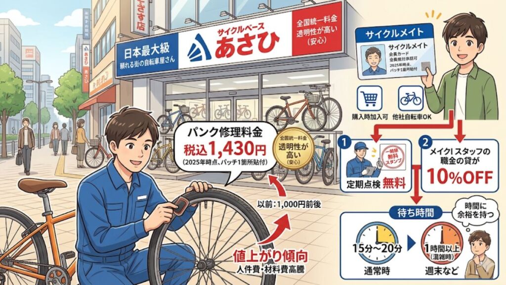 自転車のパンク修理にかかる値段の相場と店舗別の比較