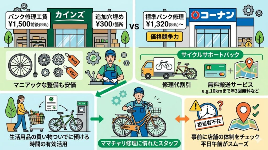 カインズやコーナンなどホームセンターの料金