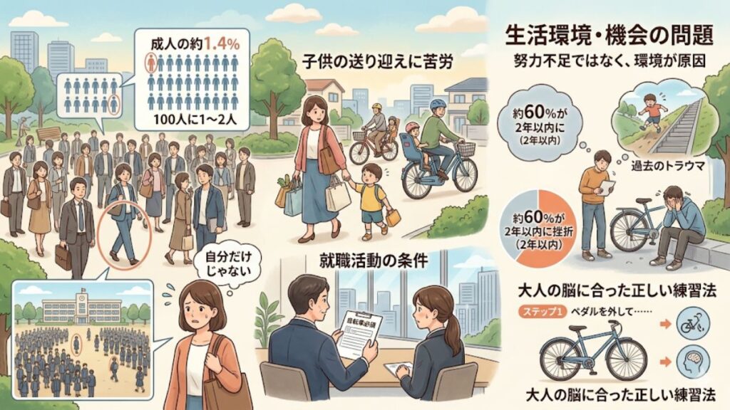 自転車に乗れない大人が抱える悩みと背景にある原因