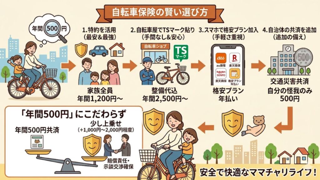 自転車保険を年間500円で探す際の最適な選び方