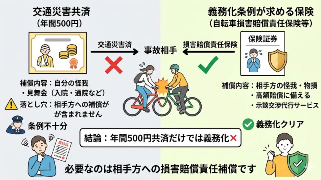 自転車保険が年間500円で足りるか義務化を検証