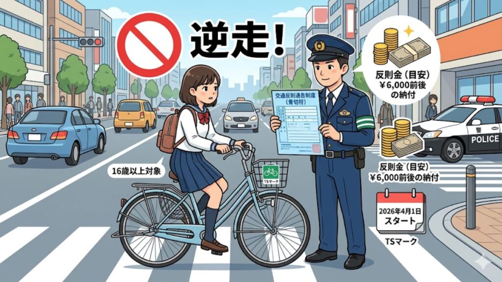 【2026最新】自転車の右側通行で罰金？反則金や保険の義務化を調査