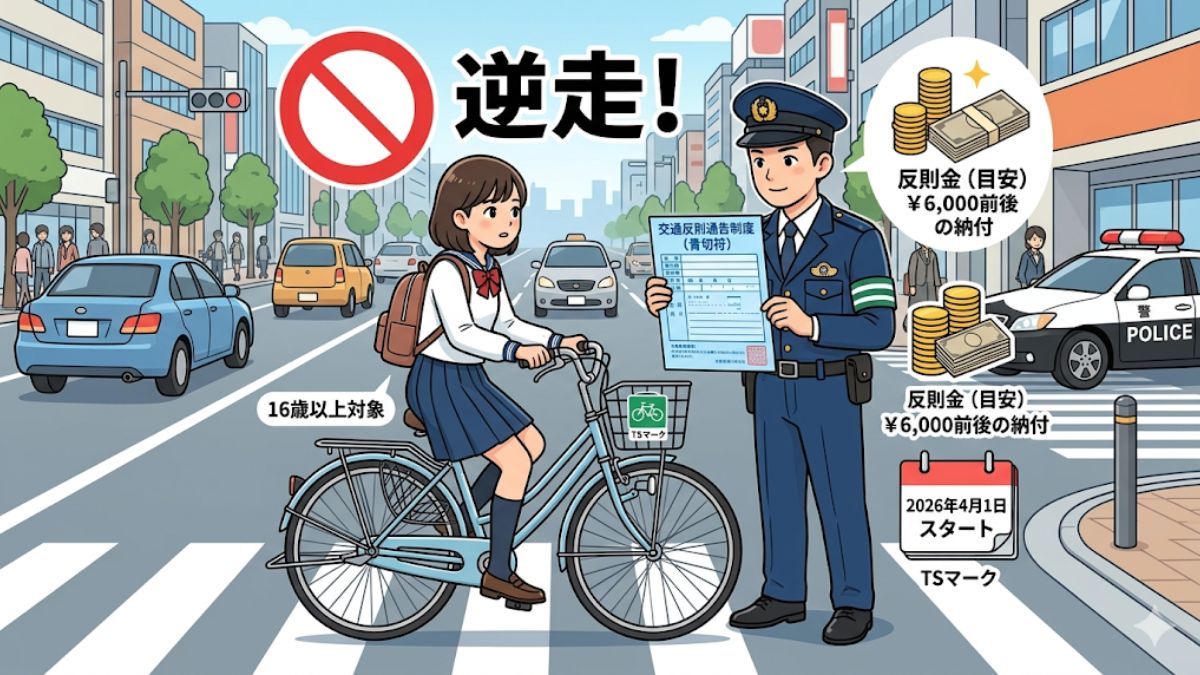 【2026最新】自転車の右側通行で罰金？反則金や保険の義務化を調査