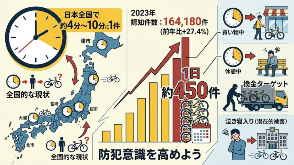 日本で自転車が盗まれる確率の実態と最新の統計データ