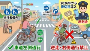 自転車はどっち通行？車道や歩道のルールと2026年からの罰則